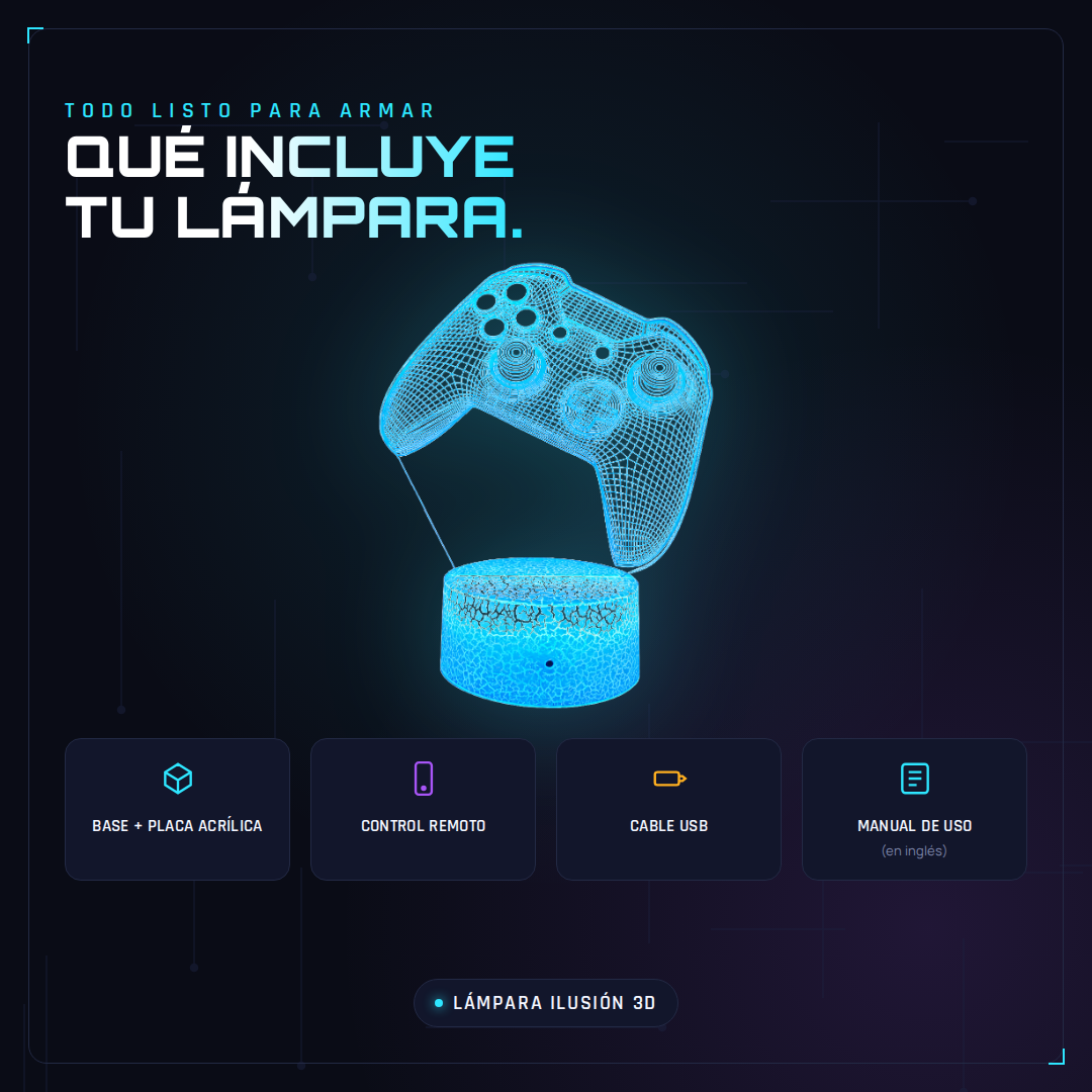 Lámpara LED Gamer 16 Colores